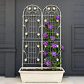 2 Pack Large Garden Trellis 71 H x 19.7 W Heavy Duty Rustproof White Iron Plant Trellis for Potted Plant Support Metal Climbing Rose Trellis Vine Vegetable Cucumber