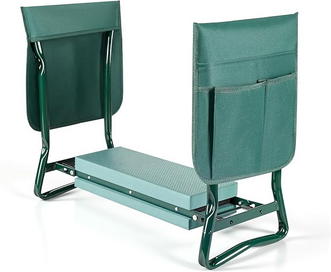 Garden Kneeler and Seat 2-in-1 Gardening Kneeling Bench Foldable Heavy Duty Garden Stool with Cushioned Pad Gardening Gifts for Seniors Women -1PCS