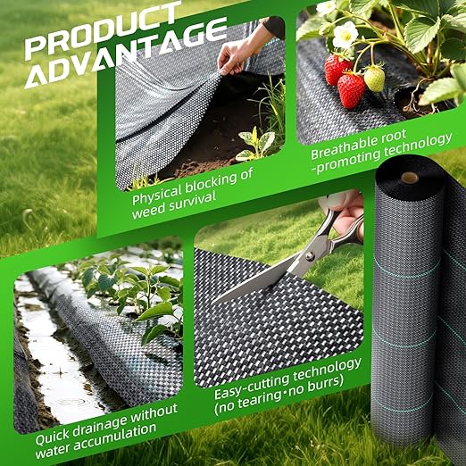 Land Guard 4ft x 300ft Weed Barrier Fabric Heavy Dusty Ground Cover Weed Mat Woven Landscape Fabric for Garden Lawn and Outdoor Project
