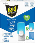 Raid Essentials Flying Insect Light Trap Starter Kit 2 Plug-In Devices + 2 Cartridges Featuring Light Powered Attraction
