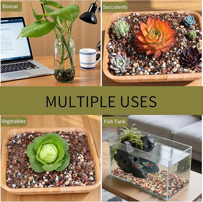 12lb Mix Lava Rocks Pebbles for Plant Pumice Potting Soil Mix Decorative Top Dressing Landscaping Gritty Rock for Succulent Bonsai Cactus Vase Filler