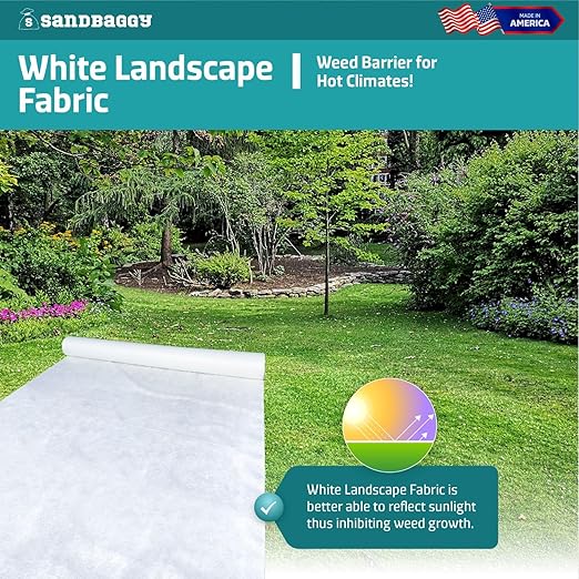Sandbaggy White Landscape Fabric - Non-Woven Geotextile 8 oz - Toughest on The Market - Lasts 50 Year - Made in USA (15 ft x 100 ft White 1)
