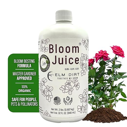 Elm Dirt 100% Organic Worm Castings &amp Bloom Juice for All Flowering Plants - Bloom Booster Fertilizer Earthworm Casting | Organic Plant Food for Houseplants Vegetables Flowers &amp Gardens Fert