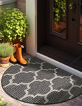 Unique Loom Outdoor Trellis Collection Area Rug (2' 2 x 3' 7 Hearth Black/Ivory)
