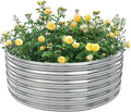 17 Tall 42 Raised Garden Bed Round Large Metal Galvanized Planter Raised Garden Boxes Raised Garden Beds for Planting Vegetables Flowers Herb (Silver)