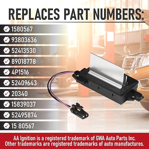 HVAC Blower Motor Resistor - Compatible with Chevy Cadillac GMC and Other GM Vehicles - Silverado Trailblazer Envoy Sierra Rainier - HVAC Control Module - Replaces 1580567 93803636 89018778