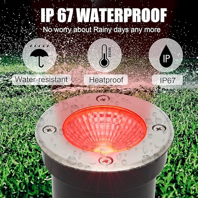 Outdoor Buried Lights - Ground LED Landscape Lamp IP67 Waterproof Round Recessed LED Spotlight AC85-110V Low Pressure Stainless Steel Floor Lamp for Pathway Patio Garden Deck Lawn Light