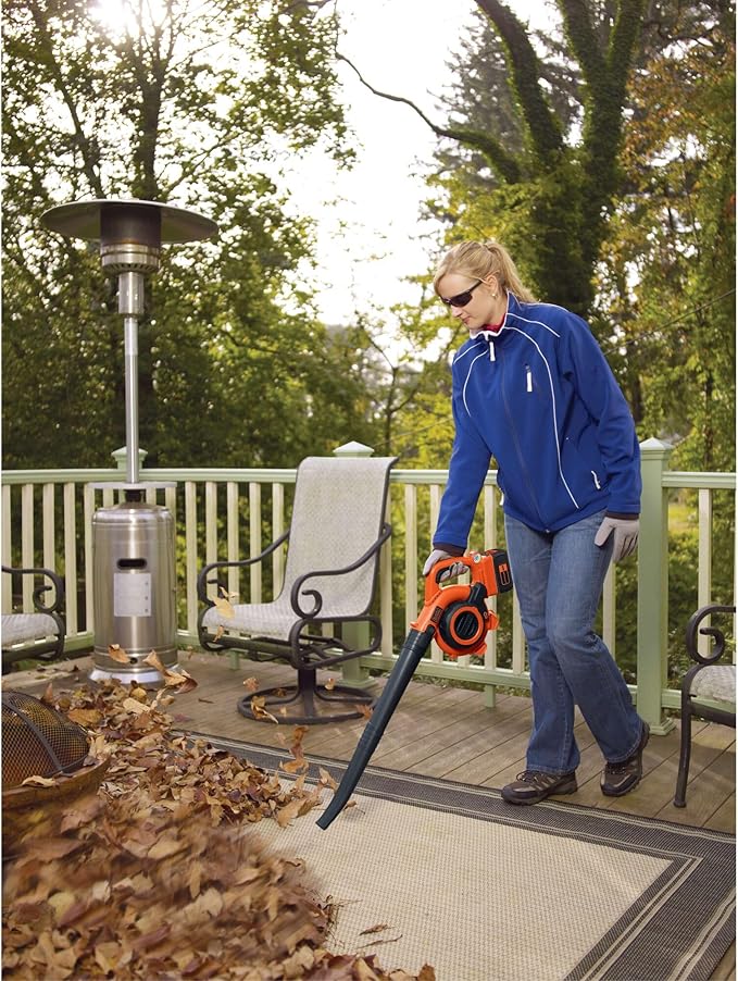 BLACK+DECKER Leaf Blower Cordless Leaf Vacuum and Mulcher Combo Kit Battery and Charger Included 40V 120 mph Air Speed 6-Speed Dial Built-in Scraper with Collection Bag (LSWV36)