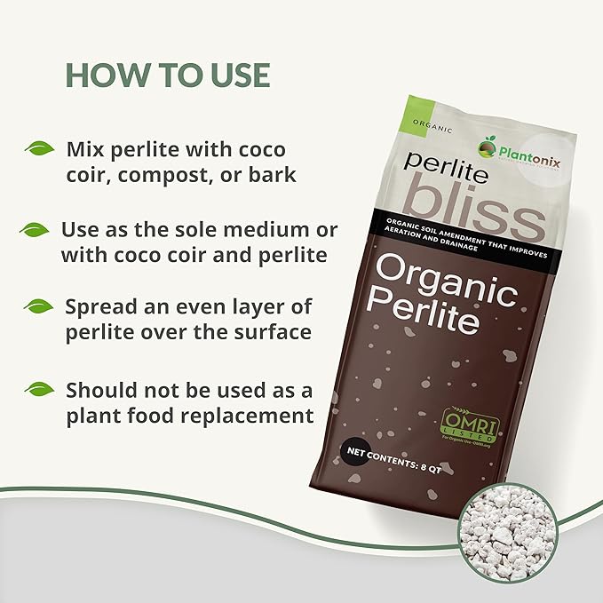 Perlite Bliss (24 Qts) + Vermiculite Bliss (24 Qts) - Perlite for Plants &amp Fine Vermiculite for Gardening - Bulk Soil Amendment Bundle - Organic Potting Soil Mix Improves Nutrient &amp Water Rete