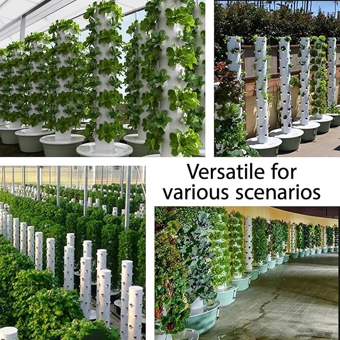 Hydroponic Tower Growing Kits Hydroponics Tower with LED Grow Light Hydroponics Tower Automatic Water Circulation System for Herbs and Vegetables 5/7/9 Thfloor(135cm/53in)