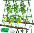 A-Frame Cucumber Trellis for Raised Bed - 47 x 47in Heavy-Duty Detachable Garden Trellis with Netting &amp Clips Support for Climbing Outdoor Cucumber Tomatoes Luffa Bitter Melon Vining Flowers
