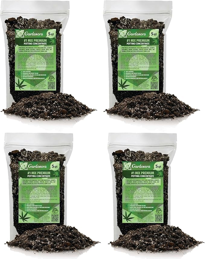 Gardenera Premium HAPPY PLANT Organic Potting Soil Mix - High-Yield Formula for Thriving Container Gardening and Hydroponic Plants - 20 QUARTS