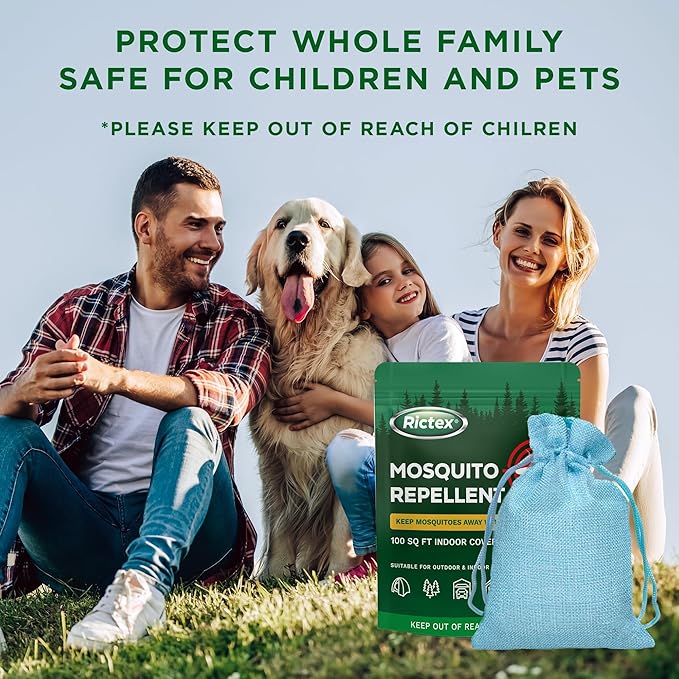 Mosquito Repellent Outdoor Patio Pouches: Natural Insect Deterrent with Citronella &amp Peppermint Oils - Safe for Kids &amp Pets - Ideal for Yard Camping Home &amp Indoor Use (1.55 Ounce (Pack o