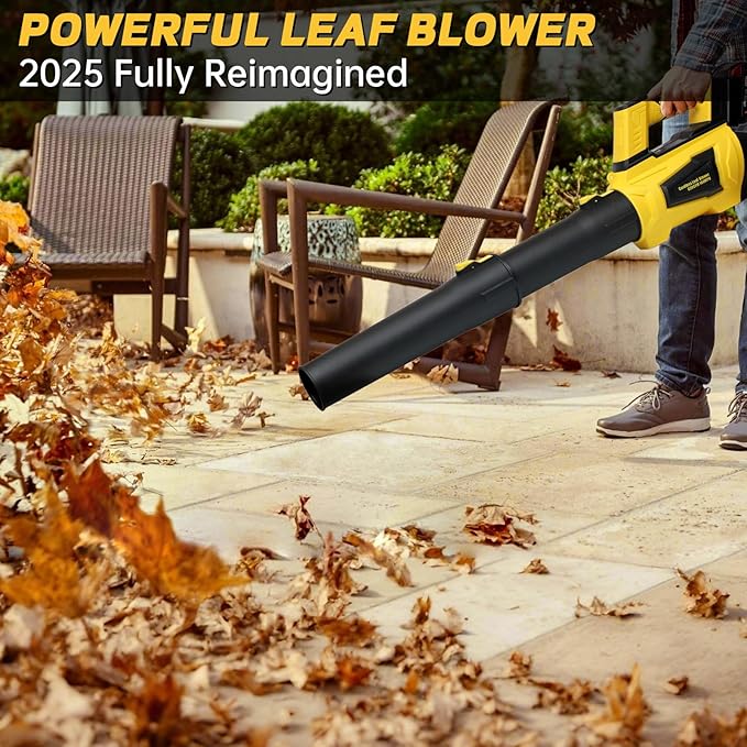 Cordless Leaf Blower for Dewalt 20V Max Battery 650CFM 160MPH Turbo Mode and 4 Speeds Brushless Motor Electric Blower with Extension Tube for PatioLawnGarageBlowing LeavesDustSnow(No Battery)