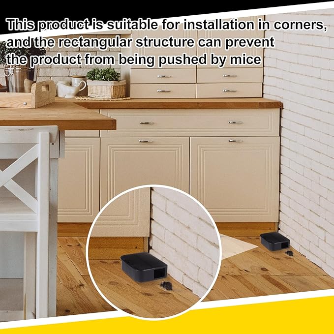 Qualirey 6 Pcs Mouse Bait Stations Mouse Stations with Keys Traps Keeps Children and Pets Indoor and Outdoor Only for Small Mice Bait Not Included (Black)