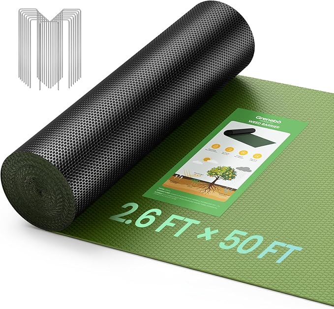 Weed Barrier Fabric Heavy-Duty Non-Woven Breathable &amp Permeable No-Fraying &amp Easy to Cut and Install Landscape Fabric for Vegetable Garden Flower Beds 2.6 ft x 50 ft 1 Pack