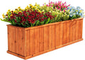 IDZO Wooden Window Box 40 in Spacious Wooden Planter Boxes with Convenient Drainage Holes Durable Oil Coated Window Box for Flowers &amp Plants Decor Garden Balcony Backyard Easy Assembly