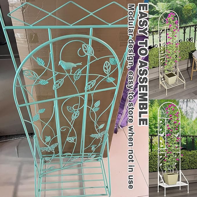 LTSRLL Extra Tall Garden Trellis Rust Proof Plant Screen Support with Base - Easy to Install - 4colors(Green200x50cm)