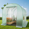 12x7x7 Walk-in Greenhouse with Watering System Heavy Duty Green House for Outdoors Portable Green Houses for Outside Winter Hot House with Metal Frame &amp Roll-up Zipper Door Screen Windows