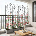 4 Pack Large Garden Trellis Heavy Duty Rustproof Iron Plant Trellis for Potted Plant Support Metal Climbing Rose Trellis Vine Vegetable Cucumber Black -86 H x 19.7 W
