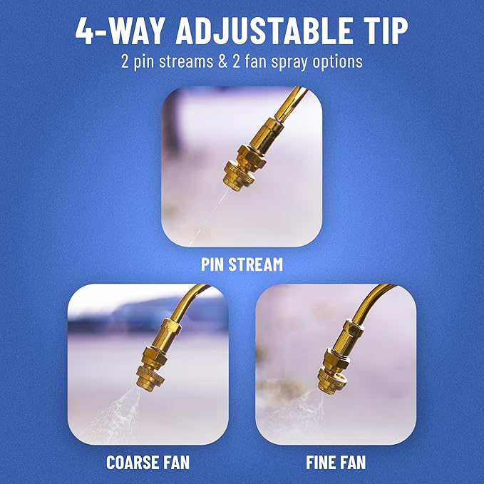 B&ampG Primeline 1 Gallon Stainless Steel Sprayer (N124-S-18) | Extenda-Ban Valve | 18 Brass Extension (1.5 Feet) | 4-Way Tip | A Durable Precise Premium Sprayers for Lawn Gardening &amp Sanitiz