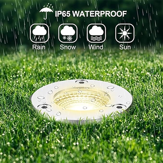 2PCS Underground Light LED - LED Beam Spotlight Outdoor Embedded LEDs Spotlight IP65 Waterproof Embedded Underground Lamp COB Underground Lamp Landscape VilGreen 3W(12V)