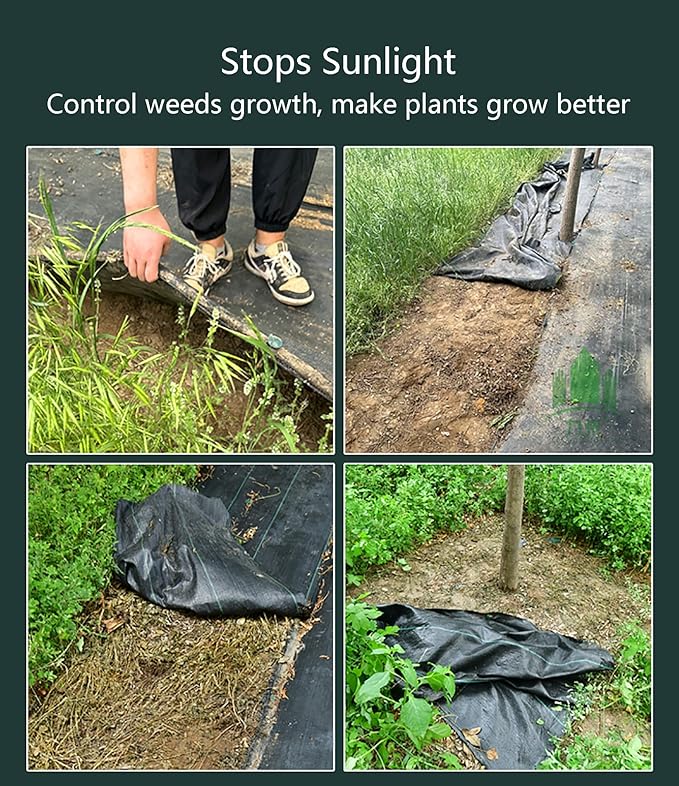 Weed Control Fabric UV Resistant Porous Weed Membrane Ground Cover Membrane Weed Barrier Mat Ideal for Use in Patios Garden Flower Beds Landscaping(1 * 200m)