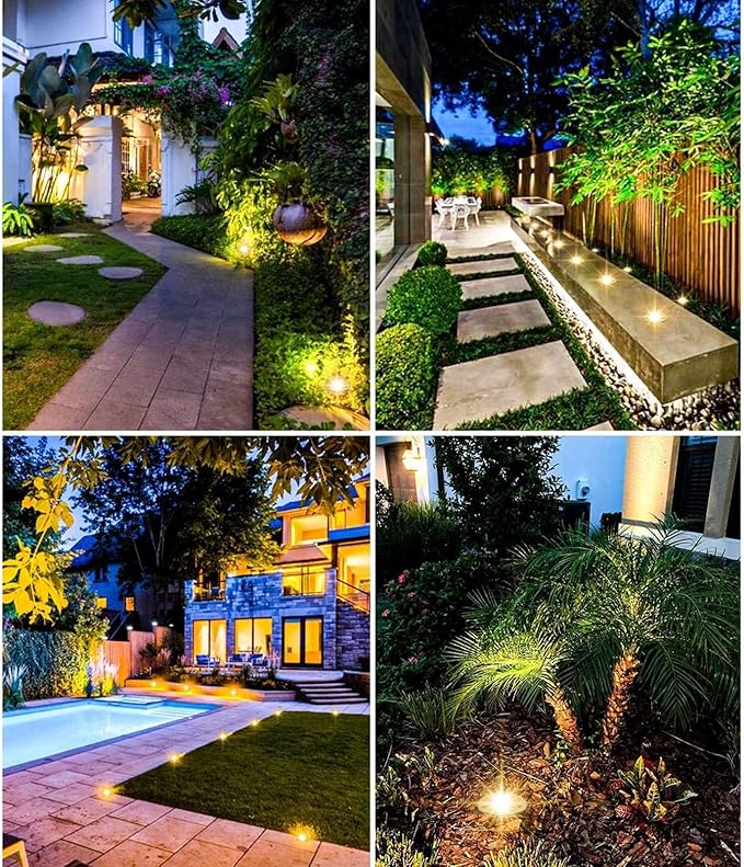 Kitchen Faucet 8pcs Beam Spotlight Well Lights 3W In Ground Light IP67 Waterproof Outdoor Low Landscape Lighting Recessed LED Lamp for Floor Driveway Deck Step Garden