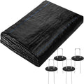 4 x 50Ft Garden Weed Barrier Landscape Fabric Garden Fabric Weed Mat Ground Cover Weed Block Gardening Mat with 4 Ground Nail for Outdoor Garden