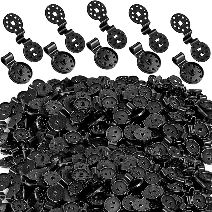 Barydat 600 Pcs Black Shade Cloth Plastic Clips Round Sunshade Net Fixing Clip Fabric Clips for Garden Anti Bird Netting Greenhouse Outdoor Agricultural Netting Fabric Accessories