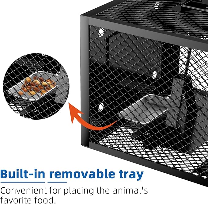 Humane Rat Traps - Large 12.5 Inches Upgraded Mouse Trap for Outdoors &amp Indoors - Reusable Rat Trap Cage for Mouse and Small Animals - Effective Quick Simple to Use (6-Pack)