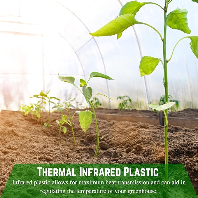 Farm Plastic Supply - Clear IRAC Greenhouse Plastic Sheeting - 6 Mil - (20' x 5') - 4 Year UV Resistant Infrared Anti-Condensate Green House Covering Thermal Greenhouse Plastic 6 mil