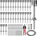 Wire Trellis for Climbing Plants Outdoor 30-Set Wall Wire Trellis Kit with 1/8in x 150ft Stainless Steel Cable &amp Cutter T316 Espalier System for Fence and Garden DIY Projects