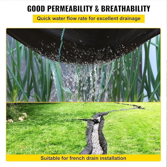 Heavy Duty 3FT x 500FT Woven Weed Barrier Landscape Fabric - 5OZ Gardening Weed Blocker Geotextile Drainage &amp Driveway Ground Cover for Landscaping and Weed Control