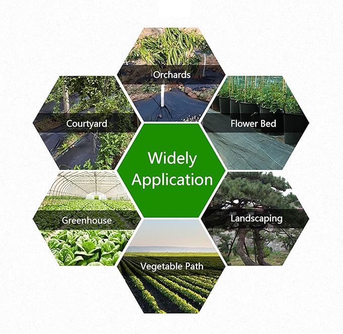Weed Control Membrane UV Stabilised Weed Barrier Fabric Weed Matting High Tensile Strength Landscape Ground Cover for Artificial Grass Patios Paths Flower Beds(1.2 * 100m)