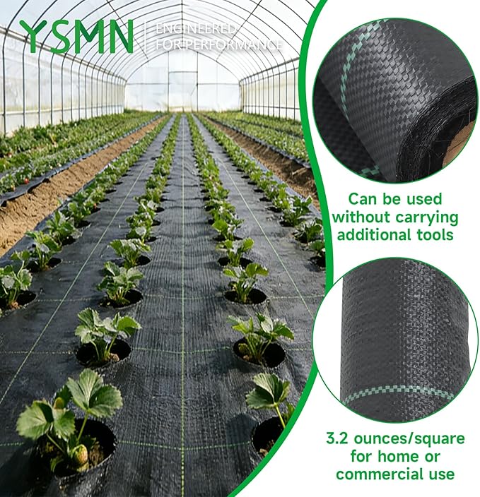 Weed Barrier Fabric Planting Cover - 4 x 250 FT Heavy Duty Landscape Fabric Ground Cover Block for Outdoor Planting