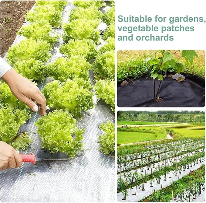 Weed Barrier Fabric Garden Landscape Fabric Weed Barrier Heavy Duty Driveway Gardening Mat Polypropylene Ground Cover for Gardening