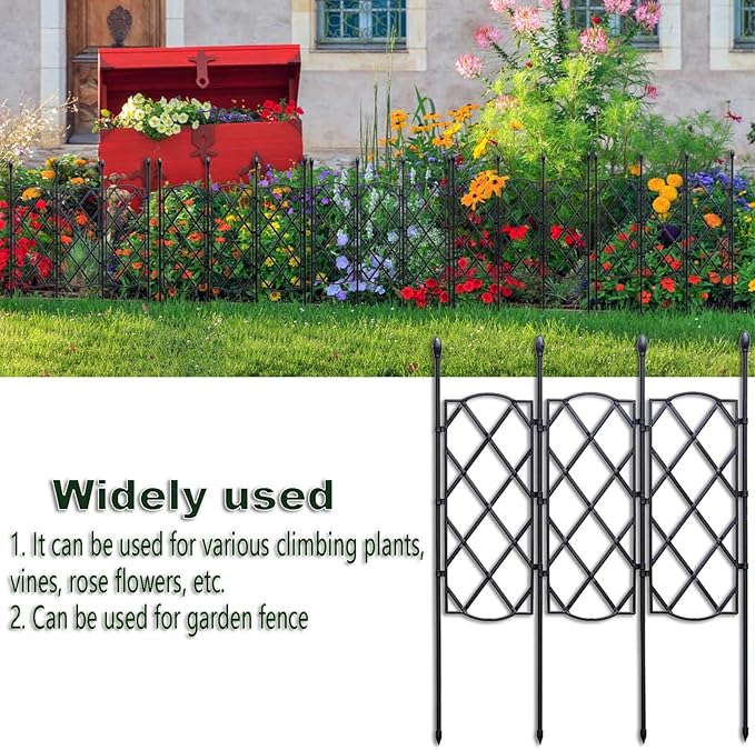 Yosoo Garden Trellis Plastic Coated Steel Expandable Flower Stand Supports Climbing Vines Indoor and Outdoor Use (2)