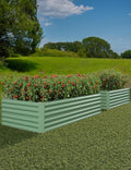 2 PCS Galvanized Raised Garden Bed 6 x 3 x 2 Ft 24 Inch Tall Metal Planter Box Set for Flowers Herbs Vegetables Rust Resistant Outdoor Raised Beds for Garden Patio Yard Green
