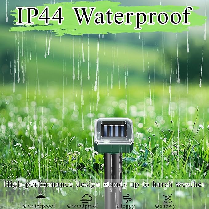 Mole Repellent Solar Powered 10 Pack Snake Vole Repellent OutdoorWaterproof Ultrasonic Deterrent Groundhog Squirrel Gopher Vole Deer and Chipmunk for Lawns Garden &amp Yard