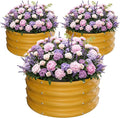 ZXZYHFTY Round Galvanized Raised Garden Bed kitYellow Outdoor Garden Raised Planter Box Round Large Metal Raised Garden Beds for Vegetable 2 * 2 * 1ft 3 Pcs
