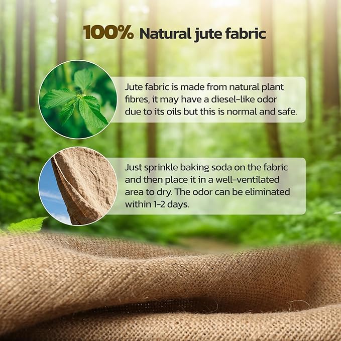 40 Inch x 80 Feet Garden Burlap Fabric - Heavy Duty Burlap Roll High Density Jute Fabric Natural Burlap for Plant Protection Weed Barrier Wedding Decor and DIY Crafts