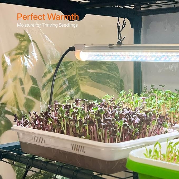 Bstrip Indoor Greenhouse with Grow Light 5-Tier Large Green House 5Pcs Grow Lights for Seed Starting with Timer PVC Tent with Airflow Windows Indoor Greenhouse Cabinet 40.2x18.9x74.8in