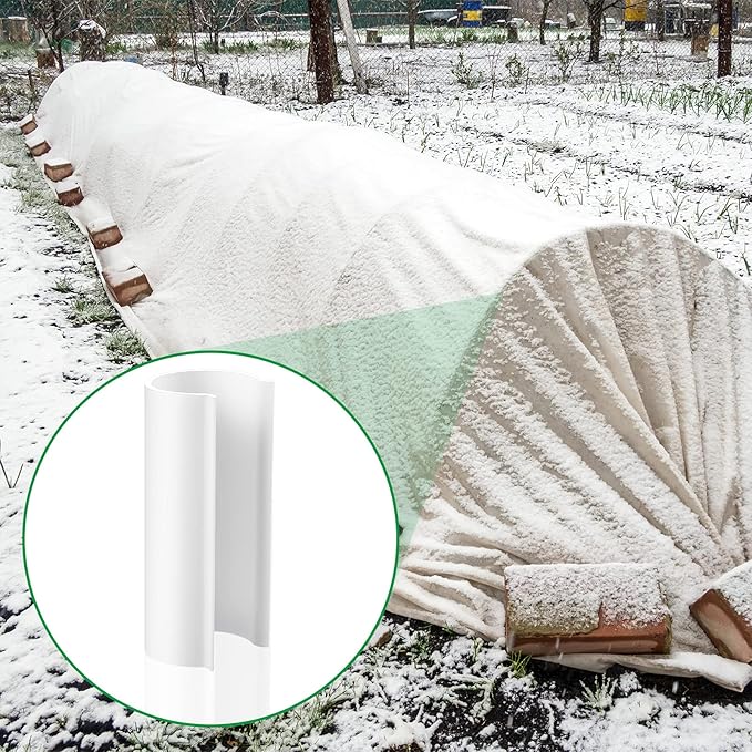 Jetec 128 Pieces PVC Pipe Clips Covers 2.4 Inches Long Greenhouse Clamps for Netting for Greenhouses Garden Shelters Bird Protection(For 3/4 Inch PVC PipeWhite)