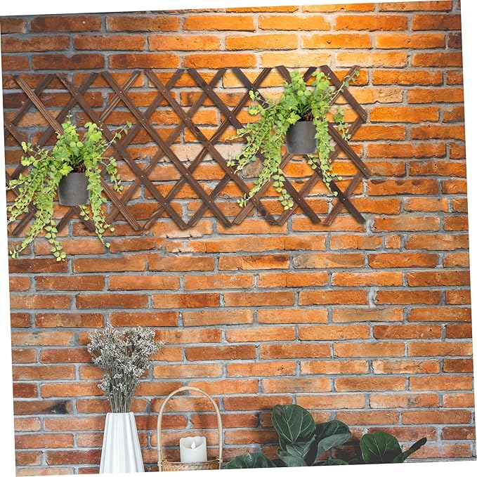 TOYANDONA Expandable Wooden Garden Trellis for Climbing Plants 55x12.3 Natural Cedar Fence Panel Outdoor Privacy Screen for Patio and Balcony Decor