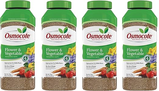Osmocote 4 Month 14-14-14 Slow Release Vegetable &amp Flower Plant Food Fertilizer 2 Lbs. - Pack of (4)