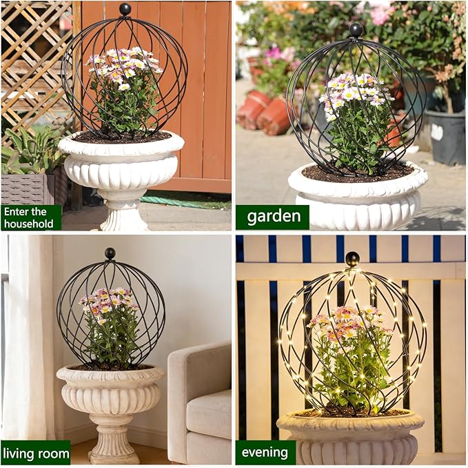 21” Garden Obelisk Trellis for Climbing Plants – Durable Metal with Corrosion-Resistant Finish Ideal for Roses Bougainvillea Vines &amp Potted Plants – Stylish Addition to Your Garden Décor