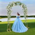 Arch Backdrop Stand A-Shape Wedding Arch Outdoor Flower Garden Trellis Wedding Arch Frame for Garden Decorations Outdoor Party Decorations 6.56 * 7.87FT (Gold)