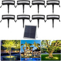 Solar Palm Tree Lights Outdoor LED Low Voltage Landscape Tree Ring Lights Landscape Spotlights Made to Last(White LightPack of 8)