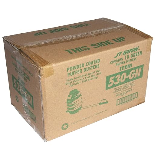 JT Eaton 530-GN Insecticidal Duster with Green Powder Coating Holds 1.2oz Diatomaceous Earth or 5oz Boric Acid